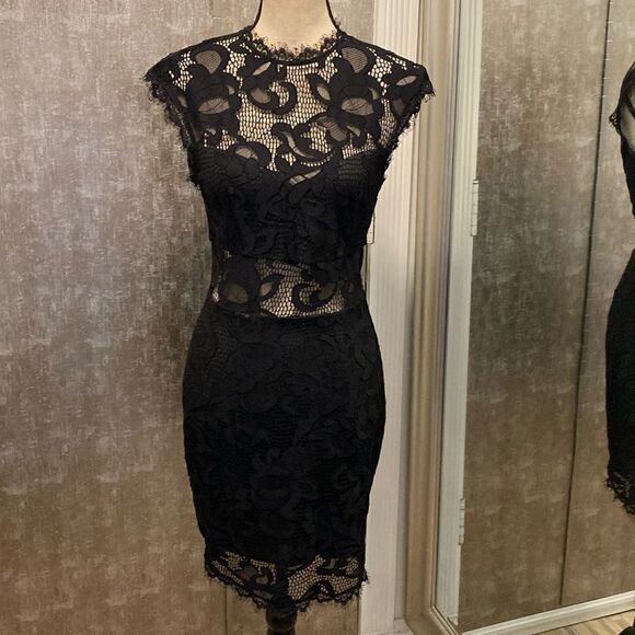 Dolce Vita vegan leather/ lace LBD, S - Picture 2 of 10